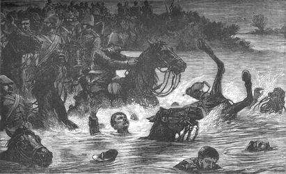 Accident au dixième hussards, vers 1880