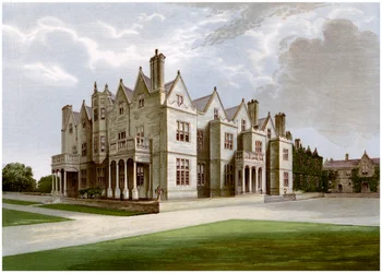 Acton Reynald Hall, Shropshire, maison du baronnet Corbet, vers 1880