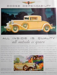 Publicité pour les voitures Dodge, 1931