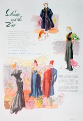 Publicité pour les fermetures éclair en plastique coloré Lightning par ICI, 1937
