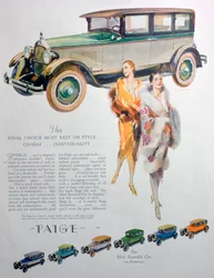 Publicité pour les voitures Paige, 1927