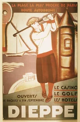 Publicité pour une station de golf à Dieppe, vers les années 1920