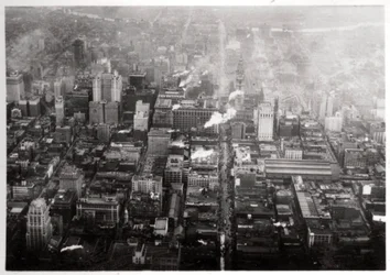 Vue aérienne de Philadelphie, Pennsylvanie, USA, depuis un Zeppelin, 1928, 1933
