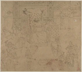 Album de thèmes taoïstes et bouddhistes : Rois des Enfers : Feuille 34, 1200s