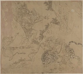 Album de thèmes taoïstes et bouddhistes : Recherche de la montagne : Feuille 43, 1200s