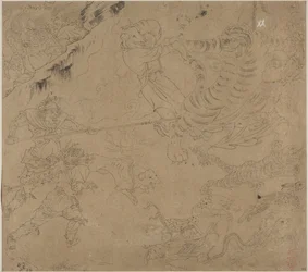 Album de thèmes taoïstes et bouddhistes : Chercher la montagne : Feuille 44, 1200s