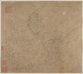 Album de thèmes taoïstes et bouddhistes : Recherche de la montagne : Feuille 50, 1200s