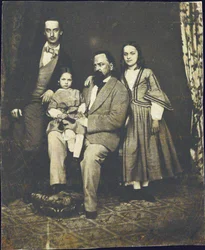 Alexandre Herzen avec ses enfants après la mort de sa femme Natalie