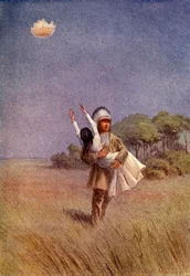 Algon ramène la jeune fille capturée à son lodge, 1914