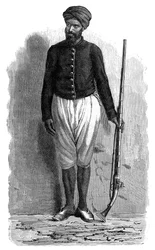 Un soldat arabe de Tunis, vers 1890