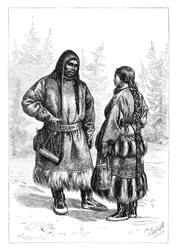 Un couple ostyak, Asie, 1895