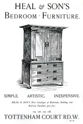 Une publicité pour les meubles de chambre Heal and Sons, 1898