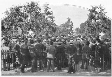 Une conférence en plein air, Hyde Park, Londres, vers 1900-1901
