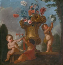 Anges avec un vase I.