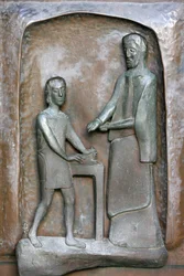 Sculpture de la porte de la basilique de l