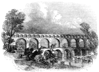 Aqueduc de Nîmes au Pont du Gard, France, 1886