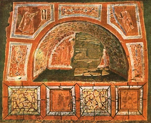 Arcosolium dans la catacombe de Domitilla sur la Via Ardeatina, Rome, Italie, 1928