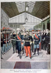 Arrivée du général Tchertkoff Chertkov, ambassadeur russe en France, Paris, 1895