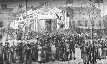 Arrivée des Royal Marines à Chatham, vers 1882-85