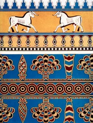 Motif de brique et de tuile assyrien, 1933-1934