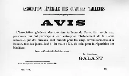 Avis, des affiches politiques françaises de la Commune de Paris, mai 1871