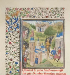 Baldwin de Boulogne entrant à Édesse en février 1098. Miniature de l