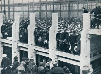 Réfugiés belges sur le port d