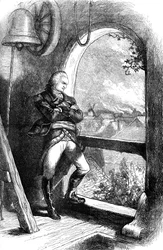 Benedict Arnold regardant la destruction de New London