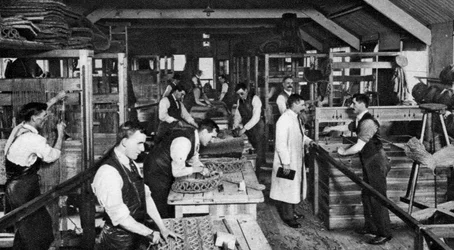 Fabricants de nattes aveugles de St Dunstans, Londres, 1926-1927
