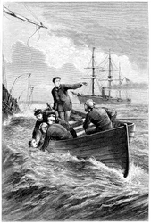 Bateau du Deerhound sauvant le capitaine Raphael Semmes