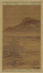 Bateaux amarrés sur la rivière de nuit, dynastie Qing, 18ème siècle