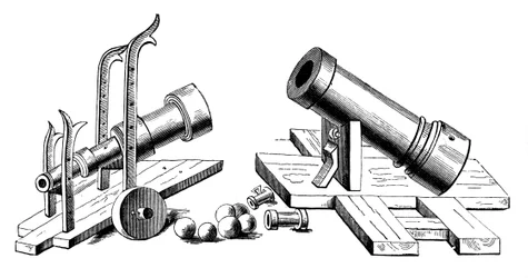 Bombardes sur affûts fixes et roulants, 1870