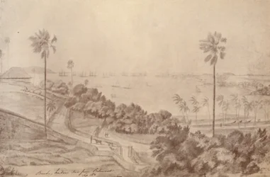 Port de Bombay - Vu de Belmont, septembre 1821