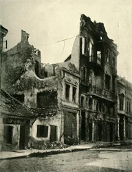Bâtiments bombardés à Belgrade, Serbie, Première Guerre mondiale