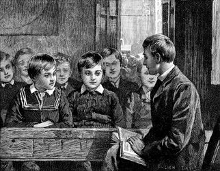 Classe de garçons dans une école du dimanche américaine, 1890