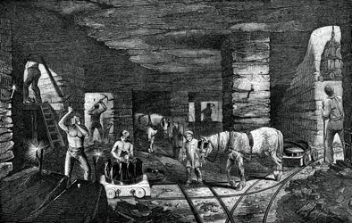 Mine de charbon de Bradley, près de Bilston, 1886