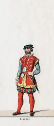 Brandon, conception de costume pour la pièce de Shakespeare, Henry VIII, 19e siècle