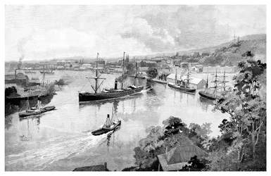 Brisbane depuis Bowen Terrace, 1886