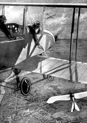 Biplan britannique contre Taube allemand, Première Guerre mondiale, 1914