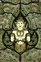Bouddha, vitrail, Temple de Marbre, Bangkok, Thaïlande