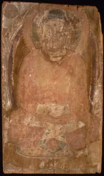 Bouddha avec une auréole et un corps enflammé Mandorla