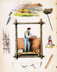 Métiers du bâtiment, vers 1845