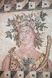 Buste du Printemps - (détail) - Mosaïques de Paphos, Maison de Dionysos - Chypre - Personnification du Printemps - Fin IIe siècle après JC - Site UNESCO - Chypre