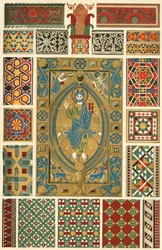 Émail incrusté byzantin, mosaïque de marbre, mosaïque de verre, 1898