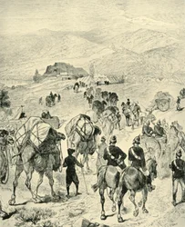 Camp du général Roberts à Thal sur la rivière Kuram, 1901