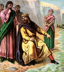 Canute et ses courtisans, 11e siècle, vers 1850