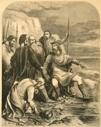 Canute réprimandant la flatterie de ses courtisans, vers 1890