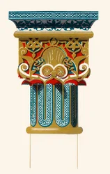 Chapiteau de colonnes, Cour des Lions