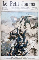 Le capitaine Lebediev défendant héroïquement le bastion à Port Arthur, guerre russo-japonaise, 1904