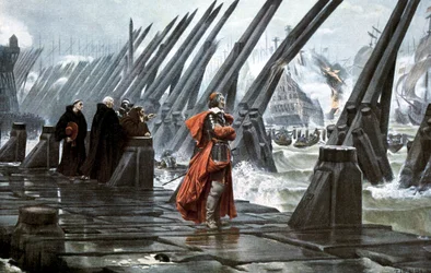 Le cardinal Richelieu au siège de La Rochelle, 1628, début du XXe siècle